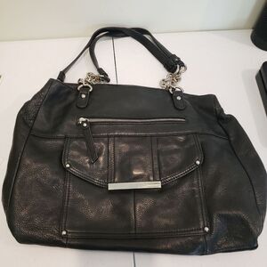 B Makowsky Black Leather Bag